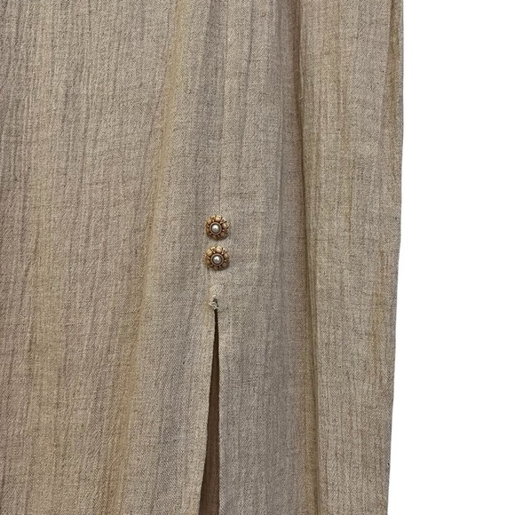 Vintage Western Carmin Lace Fringe Tassel Midi Dress Tan Beige Cowgirl Rodeo - Picture 7 of 7